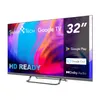 A 32-inch Smart Tech Google TV is displayed on a stand against a white background. Produktbild-Vorschau