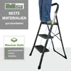 Trittleiter 3-stufig klappbar 150 kg Anti-Rutsch Produktbild-Vorschau 2