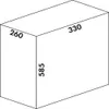 A diagram of a rectangular prism with dimensions labeled. Voir les images du produit
