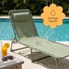 CASABEL Chaise Longue Pliante Verte pour jardin, transat Voir les images du produit 9