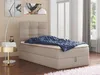 A bedroom scene with a bed, side table, and lamp. Produktbild-Vorschau