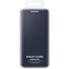A dark blue Samsung wallet cover for a Galaxy A20 phone, presented in its retail packaging. Produktbild-Vorschau