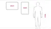 A diagram showing two framed boards and a silhouette of a person with dimensions indicated to illustrate size. Podgląd zdjęcia produktu