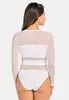 Body Teyli a maniche lunghe in rete per donna Stripy Female Anteprima dell’immagine prodotto 2