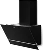 A black kitchen hood with a silver accent strip, shown against a white background. Náhľad obrázku produktu