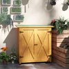 Armoire de jardin Outsunny en bois, armoire à outils, abri Voir les images du produit 8