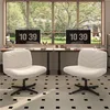 A modern home office setup with two desks, chairs, and computers facing a large window with blinds. Produktbild-Vorschau
