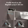 doporro Cabine de Douche en Angle Bandes Opaques 90x70cm Voir les images du produit 6