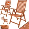 CASARIA® 2er Set Gartenstuhl Balkonstuhl Holz Produktbild-Vorschau 1