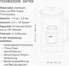 Technical data and illustration of a water filter jug. Náhľad obrázku produktu