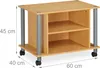 Tavolino TV Relaxdays con rotelle, 2 ripiani, supporto per Anteprima dell’immagine prodotto 4