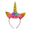 LED Einhorn Haarreif LITTLE UNICORN goldenes Einhorn - bunt Produktbild-Vorschau 2