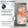 A diagram showing a portable steam sauna with a silhouette of a person inside, highlighting its features and controls. Anteprima dell’immagine prodotto