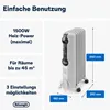 DeLonghi TRRS0715 radiator, 7 ribben, 1500W, kleur: grijs Productafbeelding-voorbeeld 3