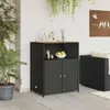 vidaXL Skriňa Čierna 70 x 50 x 87 cm Polyester a Roly Náhľad obrázku produktu 3