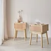 Two wooden nightstands with drawers are placed in a room with a light-colored wall and floor. Produktbild-Vorschau