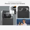 Collage showing a phone camera lens protector installation guide, a close-up of a phone's camera bar, and a woman taking a photo with her phone. Anteprima dell’immagine prodotto