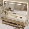 Waschbecken Set LED-Spiegel, Ablageplatte, Schrank  Keramik Produktbild-Vorschau 7