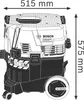 A line drawing of a Bosch wet/dry vacuum cleaner with dimensions indicated. Náhled obrázku produktu