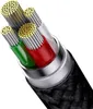 A close-up, cutaway view of a black braided USB cable, revealing its internal wires. Produktbild-Vorschau