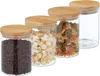 Relaxdays Vorratsgläser mit Bambusdeckel, 4er Set, kleine Produktbild-Vorschau 1