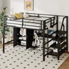 okwish Hochbett 140×200cm Metallbett Doppelbett mit Produktbild-Vorschau 1