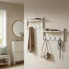 Relaxdays Wandgarderobe, 2er Set, je 4 Doppelhaken, HxBxT: Produktbild-Vorschau 3