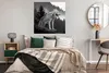 MuchoWow® Poster Wolf - Wald - Schwarz - Weiß 100x100 cm - Produktbild-Vorschau 4