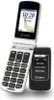 A flip phone is shown open and closed, displaying its screen and keypad. Anteprima dell’immagine prodotto