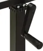 A close-up view of a black crank handle attached to a black metal desk leg. Náhled obrázku produktu