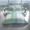Feinbiber Bettwäsche Set 155x220 cm Streifen Grün Blau Weiß Produktbild-Vorschau 2