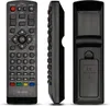 Three views of a black remote control for a digital TV receiver, presented on a white background. Produktbild-Vorschau