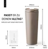 Thermobecher Edelstahl 720ml Kaffee Becher Trinkbecher Strohhalm isoliert Vinsun Produktbild-Vorschau