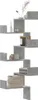 A zig-zag shaped corner shelf unit with various decorative items and books placed on it. Anteprima dell’immagine prodotto