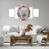 Bild auf Leinwand - Leinwandbild - Hund Blumen Kinder Produktbild-Vorschau 6