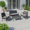 Sada zahradního nábytku Relaxdays, 4dílná ratanová sedací Náhled obrázku produktu 5
