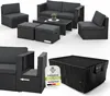 Juskys Polyrattan Gartenmöbel Set Salou inkl. Abdeckung - Produktbild-Vorschau 1