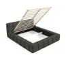 A bed frame with its mattress support slats lifted, revealing the storage space underneath. Produktbild-Vorschau