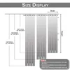 A diagram showing different sizes of outdoor curtains with measurements. Produktbild-Vorschau