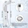 A diagram showing the dimensions of a white shower panel system against a light blue, water-like background. Náhled obrázku produktu
