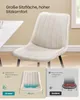 A marketing image comparing the seat size of one chair to another, with text highlighting comfort and size. Produktbild-Vorschau