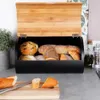 Geräumiger Brotkasten aus robustem Bambusholz und schwarzem Produktbild-Vorschau 7
