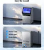 Two images showing an ice maker, the top one showing the front and the bottom one showing the back with installation connections. Náhled obrázku produktu