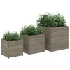 Langlebige Pflanzkübel 3 Stk. Grau Poly Rattan Pflanzkübel Produktbild-Vorschau 5