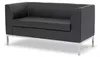 Arbeitszimmer Zweisitzer Schwarzes Polstersofa Textilcouch Produktbild-Vorschau 1