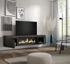 A modern living room with a wall-mounted TV cabinet and fireplace. Produktbild-Vorschau