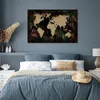 MuchoWow® Poster Weltkarte - Schwarz - Tropische Pflanzen Produktbild-Vorschau 4