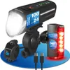 A product shot of a bicycle light set on a blue circular mat. Náhľad obrázku produktu