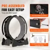 A product image showcasing a cat wheel with accompanying text and smaller inset images highlighting features and included accessories. Produktbild-Vorschau