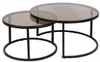 Two nesting coffee tables with round glass tops and black metal frames. Náhľad obrázku produktu